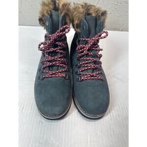 Skechers Women's Bobs Rocky-Urban Hiker Fur Lined Boot Blue/Gray Size 6.5